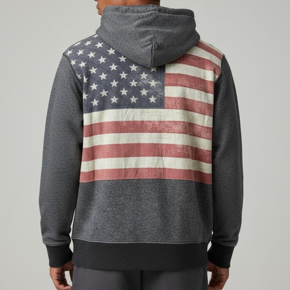 Denim & Supply by Ralph Lauren Hoodie Men S USA‎ Flag Graphic Full Zip Up